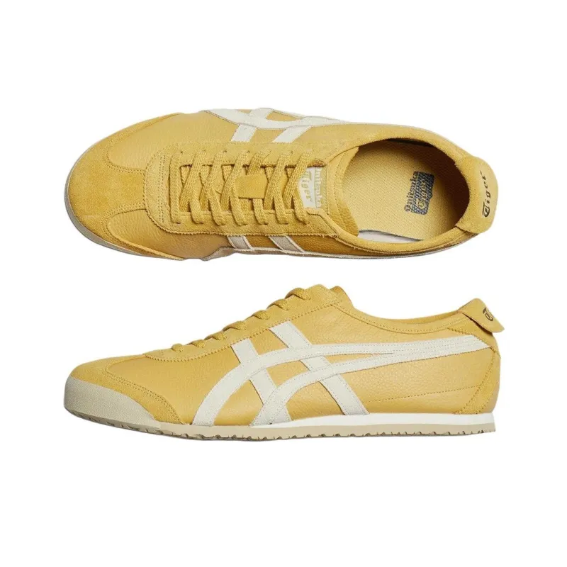 Onitsuka Tiger MEXICO 66 Anti Slip Wear Resistant Low Top Casual Shoes Men's Beige Yellow-2
