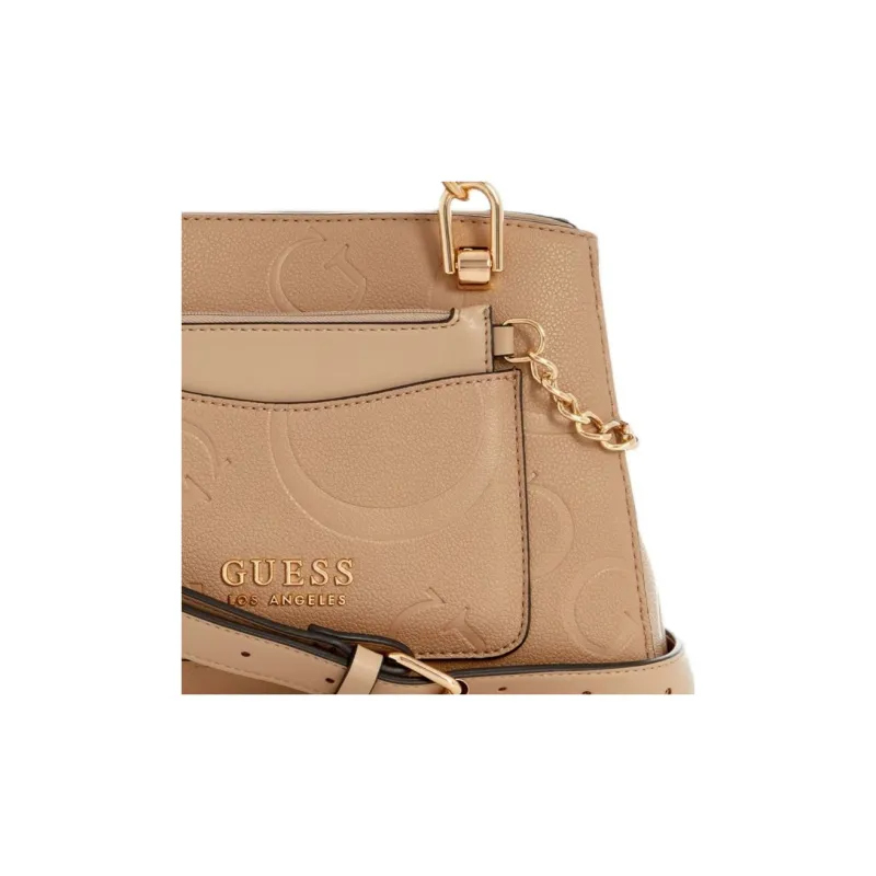 GUESS Artificial Leather Handbag Shoulder Bag Crossbody Bag Small Size Women's Light Brown-4