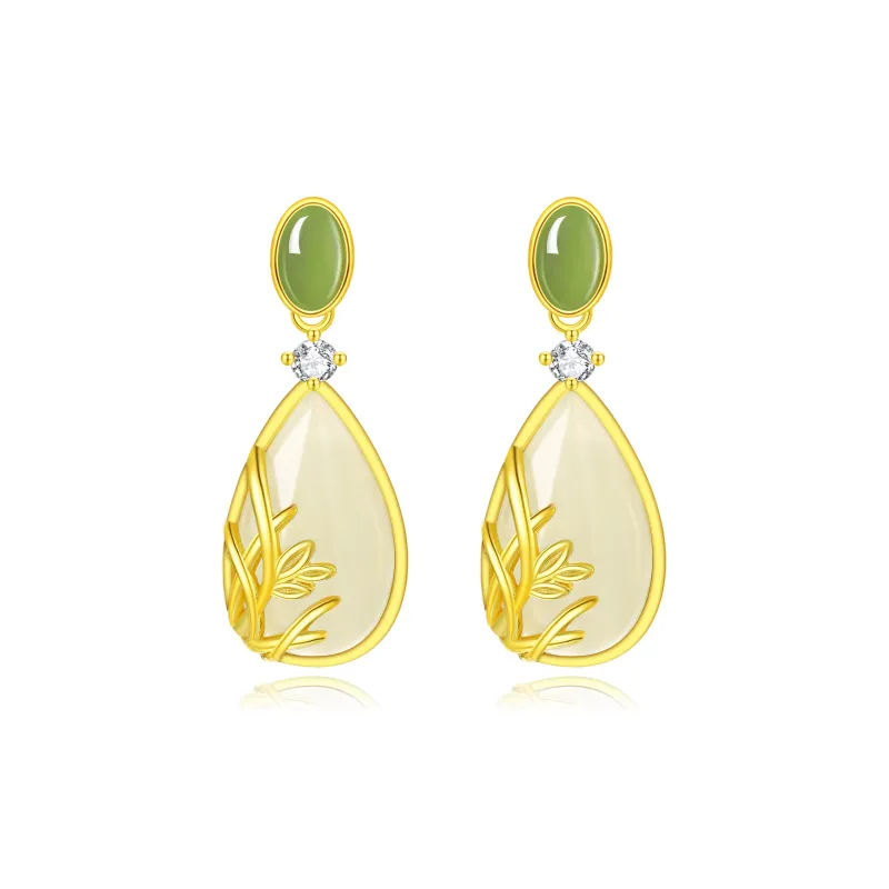 Lao Feng Xiang S925 Silver Earrings Women's-0
