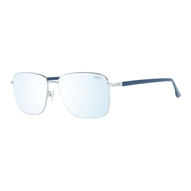 BMW Metal Square Sunglasses Men's Silver-0