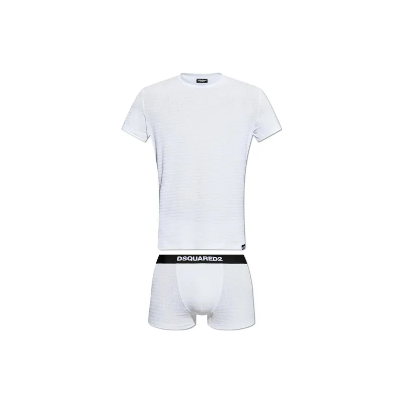 DSQUARED 2 Logo Patch T Shirt And Boxers Set-0