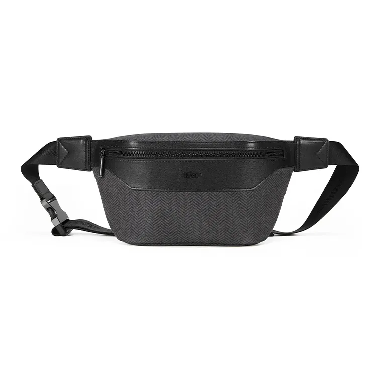 BVP Cow Leather Fanny Pack Men's Black-1