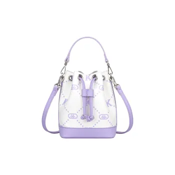 Kappa Matte Leather Bucket Bag, Handbag, Shoulder Bag, Crossbody Bag Women's Aromatherapy Lavender Full Print