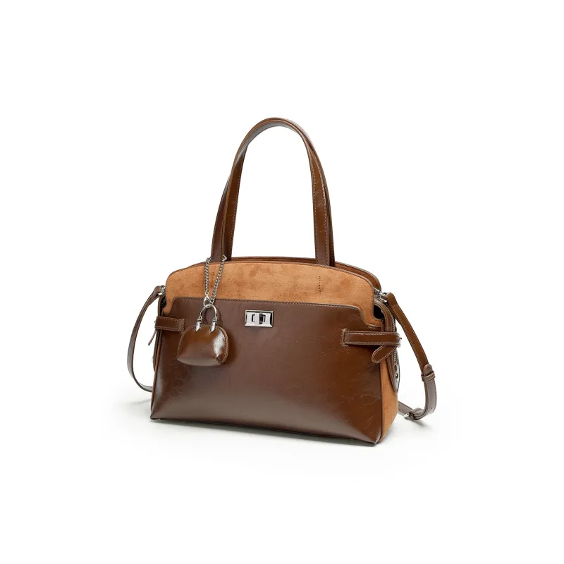 Mulinsen Polyurethane PU Leather Shoulder Bag Crossbody Bag Handbags Women's Brown-3