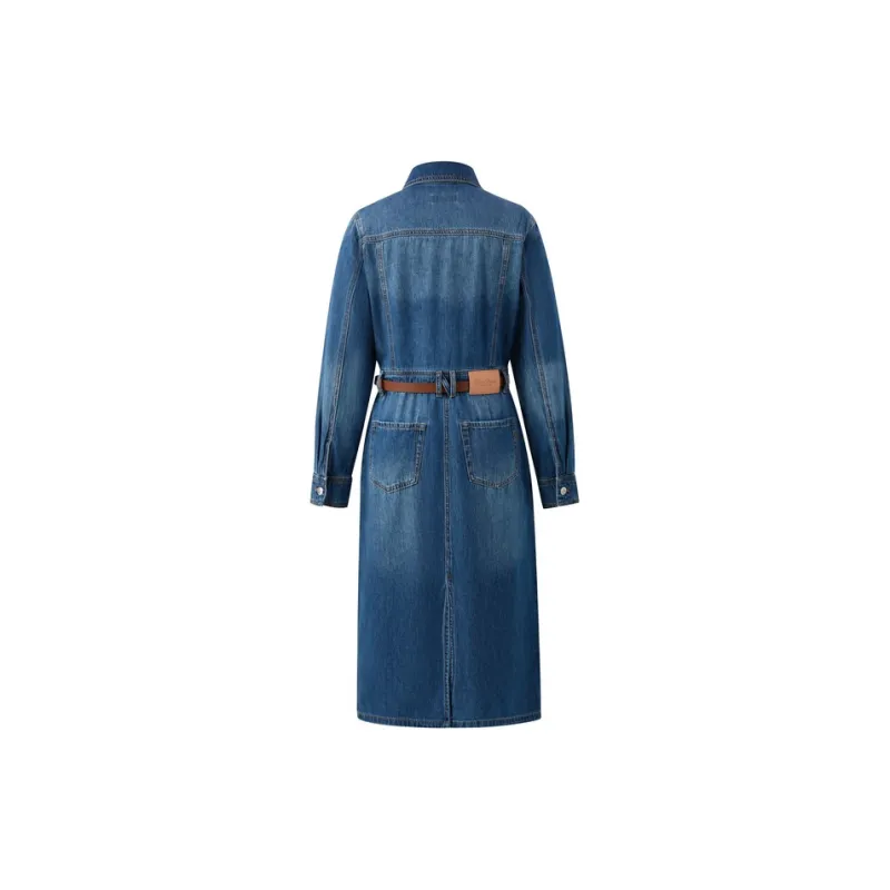 E.land Long-Sleeved Dresses Women's Denim-1