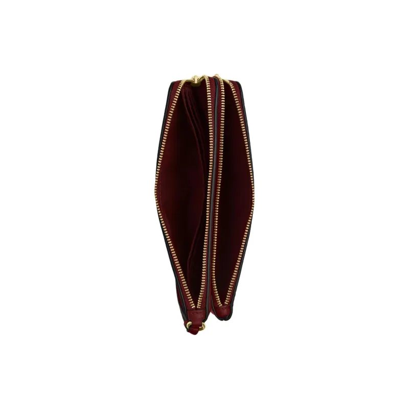 COACH Coated Canvas Wallet Small Size Women's Tan & Black Cherry-2