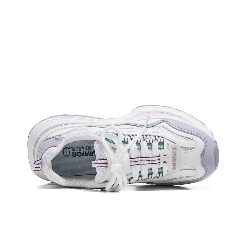 Warrior Moisture Wicking And Breathable Low Top Chunky Sneakers Men's White Rice Purple-3