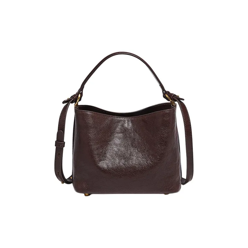 Marino Orlandi Top Grain Vegetable Tanned Cow Leather Handbag Medium Size Women's Yellow/Brown-4