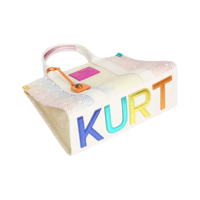 Kurt Geiger London Denim Fabric Tote Bag Shopping Bag One Shoulder Portable Women's Multicolor-3