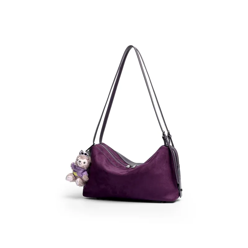 Mulinsen Polyurethane Crossbody Bag Shoulder Bag Women's Purple/Dark Green-3