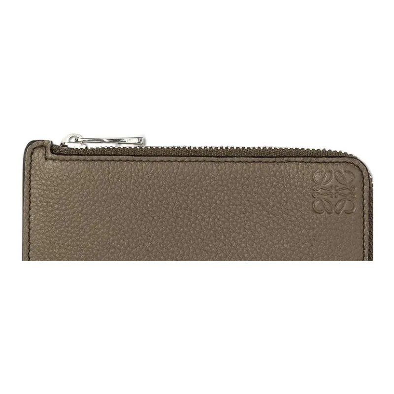 LOEWE Grained Calfskin Coin Purse Card Holder Men's Sand-2