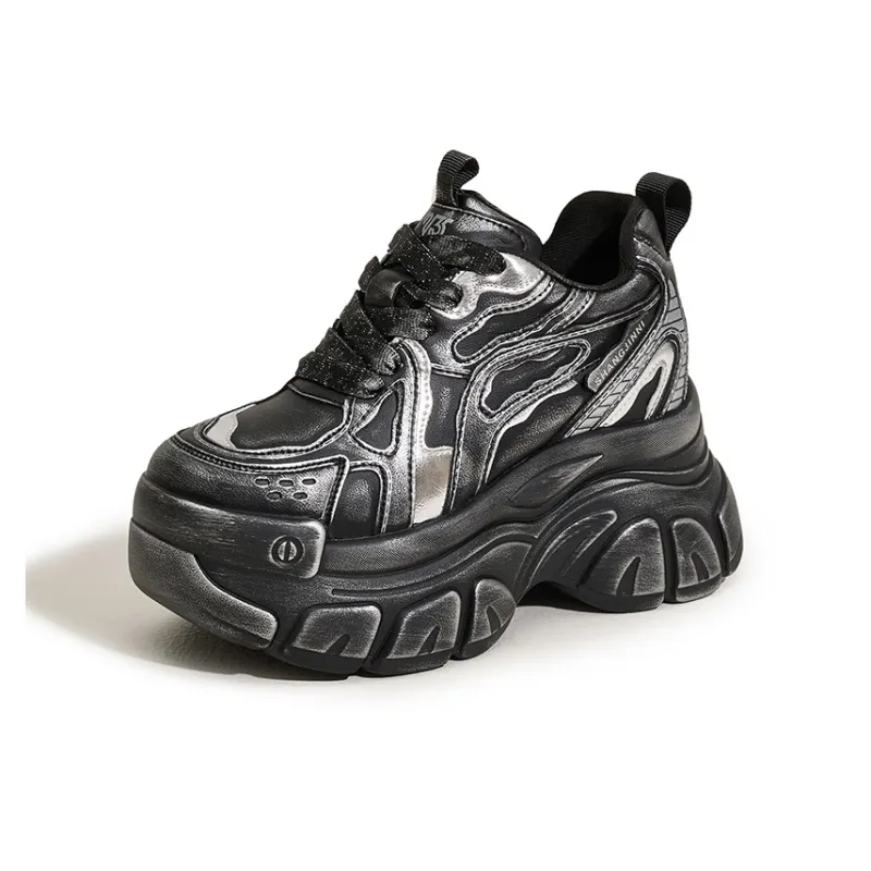 Milan Love Song Cushioned Wear Resistant Height Increasing Low Top Chunky Sneakers Women's-10