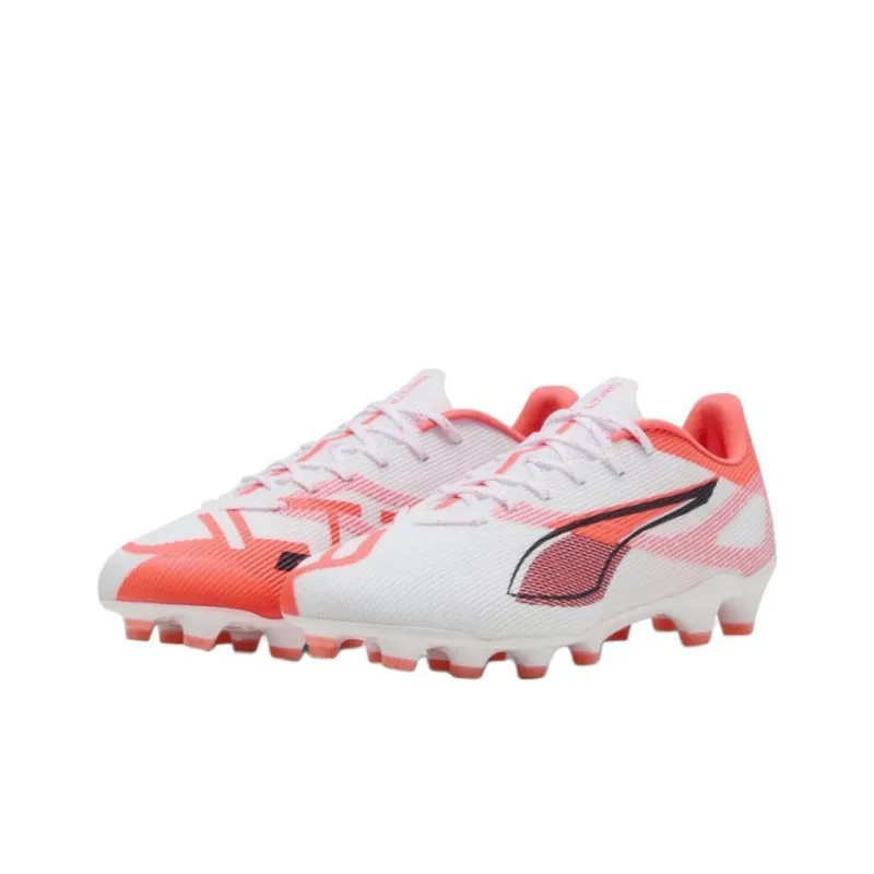 PUMA Ultra 5 Pro Anti Slip Wear Resistant Soccer Shoes Unisex White Orange-2