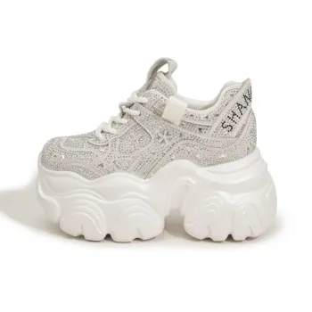 Milan Love Song Wear Resistant Lightweight Height Increasing Low Top Chunky Sneakers Women's