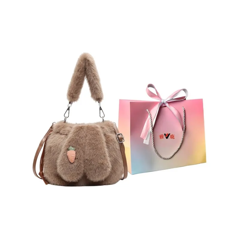Yalu Plush One Shoulder Handbag Regular Women's Multicolor-26
