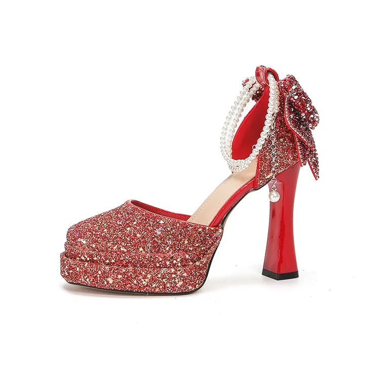Zubumei Chunky Heel High Heels Women's-6