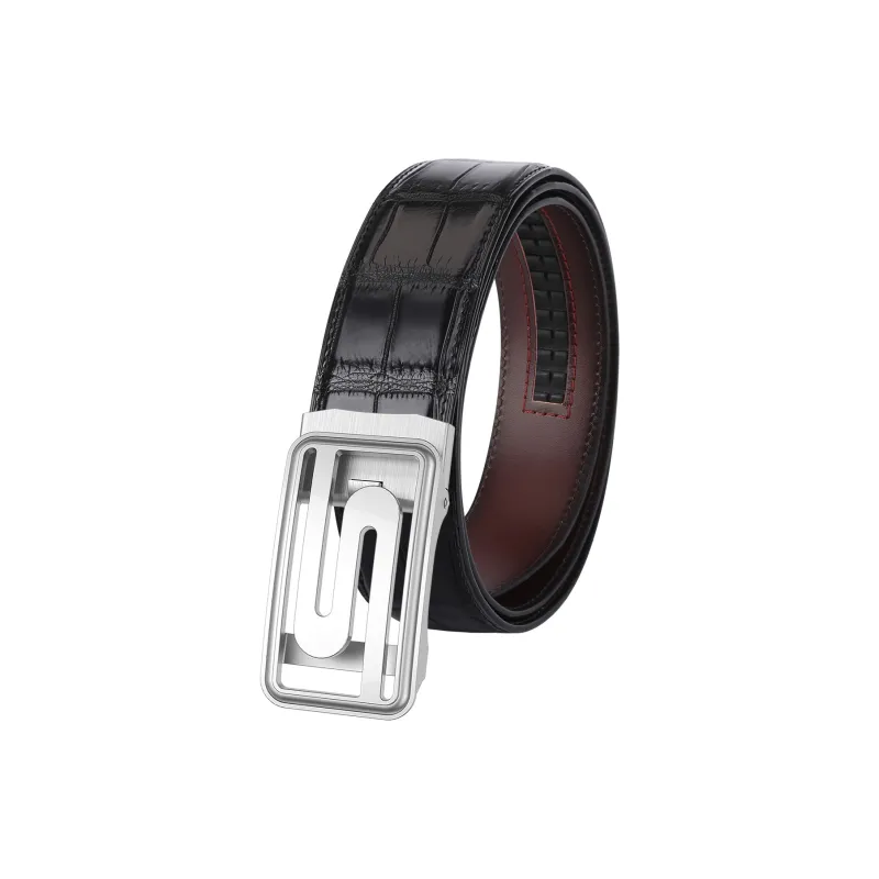 CATELLES Premium Crocodile Leather Leather Belts Men's Width  3.5cm-0