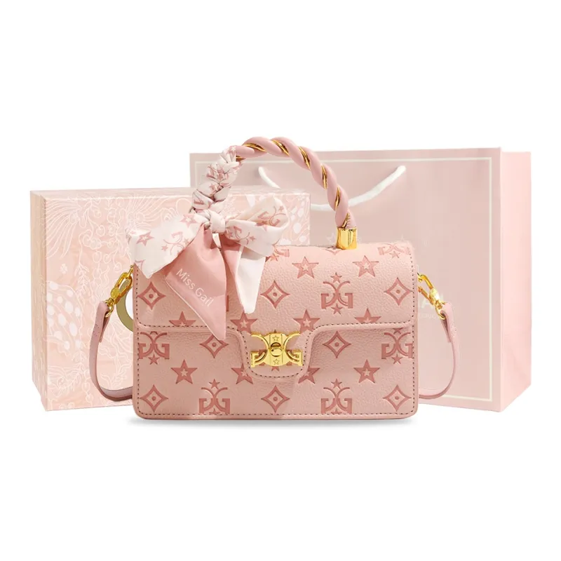 MISS GAIL Artificial Leather Shoulder Bag, Crossbody Bag, Handbag Regular Women's White/Pink-0