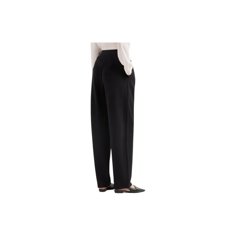 EMPORIO ARMANI Knit effect Jacquard Jersey Trousers With Darts-2