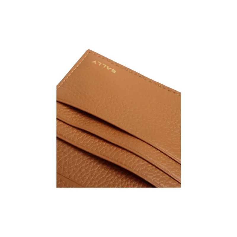 BALLY Cow Leather Card Holder, Wallet Men's Brown-4
