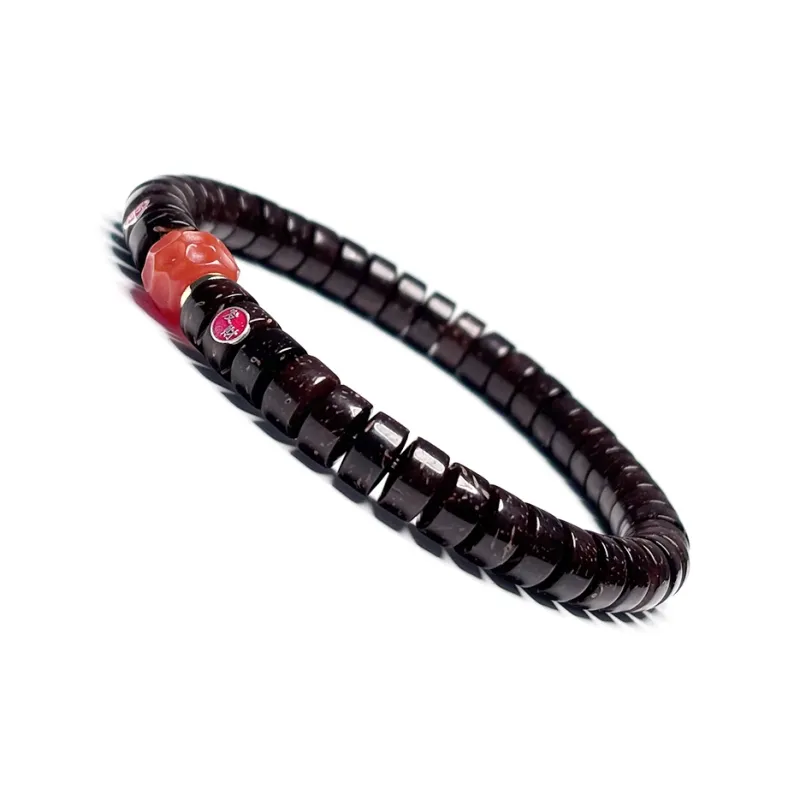 MOUNTAINS AND MANS Coconut Shell Beads New Chinese Style Good Luck Beaded Bracelet Unisex-6