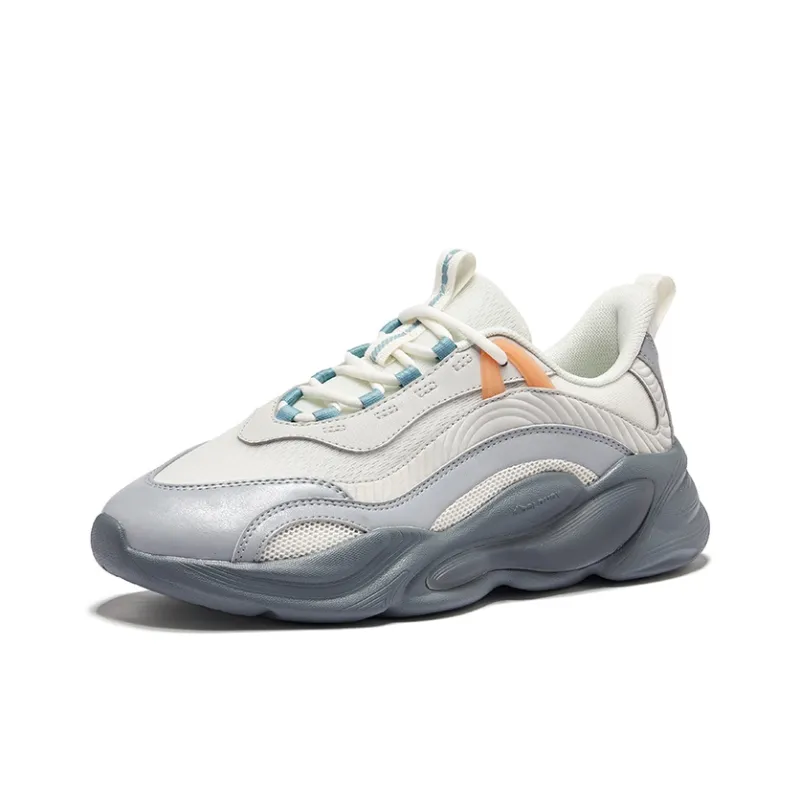 Erke Anti Slip And Wear Resistant Coverage Low Top Casual Shoes Men's Ecru Gray-2
