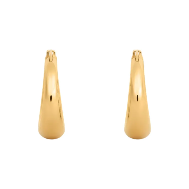 CELINE Formes Abstraites Hoops In Brass With Gold Finish-2