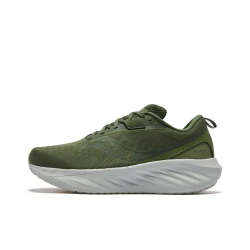 Saucony TRIUMPH 22 Anti Slip Wear Resistant Low Top Running Shoes Men's Green