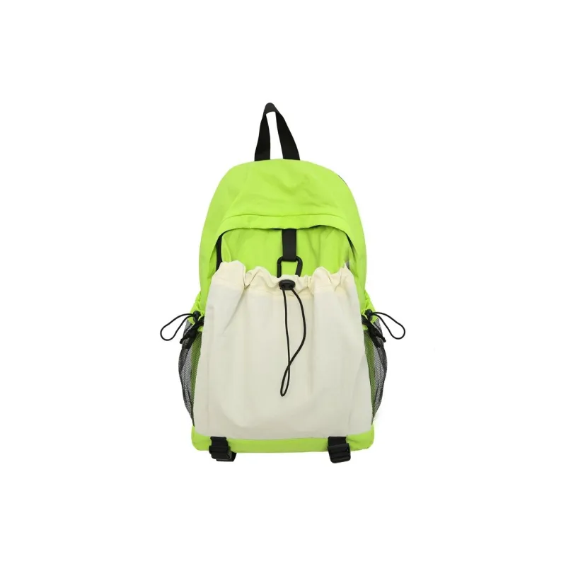 LUVISTRUE Nylon Backpack Regular Unisex Neon Green/Red/Brown/Red/Light Gray/Black-0