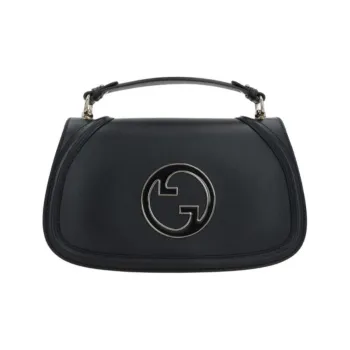 GUCCI Blondie Calfskin One Shoulder Handbags Medium Size Women's Black