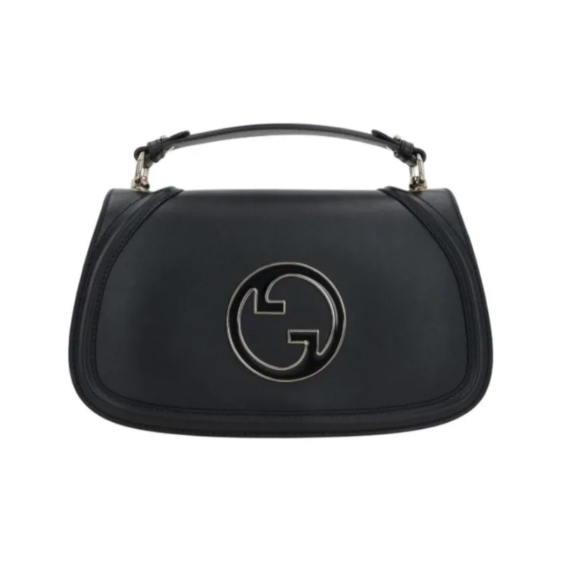 GUCCI Blondie Calfskin One Shoulder Handbags Medium Size Women's Black-0
