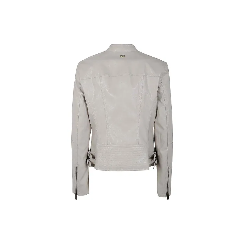 Twinset Zipped Faux Leather Biker Jacket-1