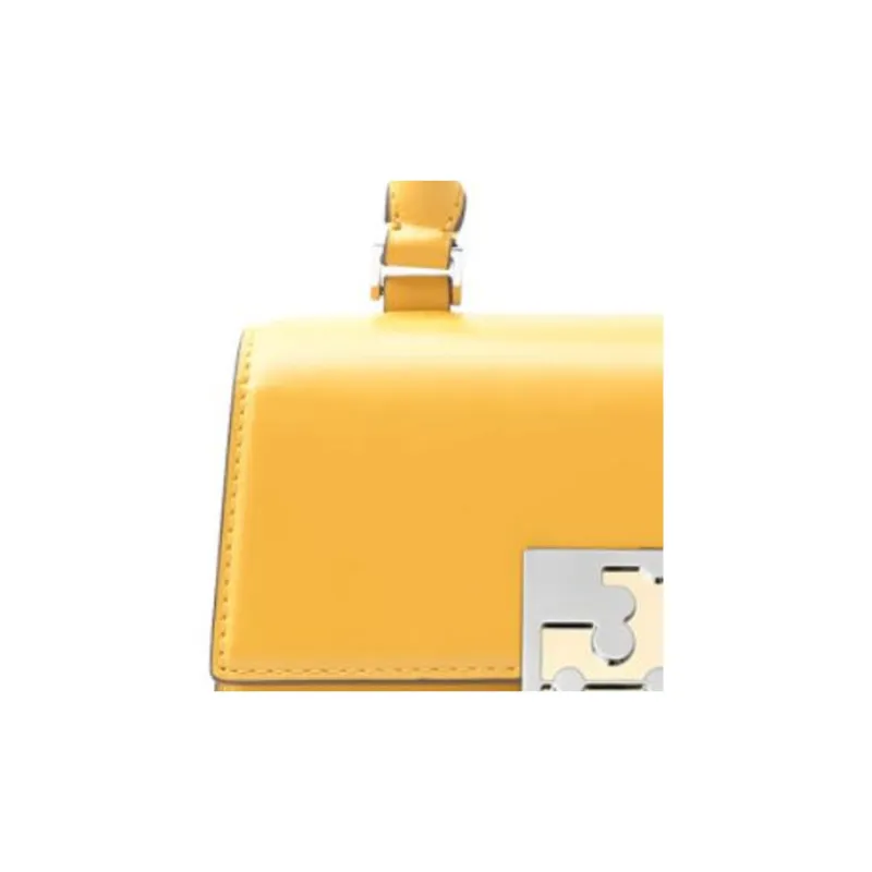 TORY BURCH BON BON Leather Shoulder Bag Crossbody Bag Handbag Mini Women's Yellow-3