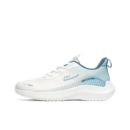 Warrior Lightweight Rebound Low Top Casual Training Long Distance Running Running Shoes Men's White Navy Blue