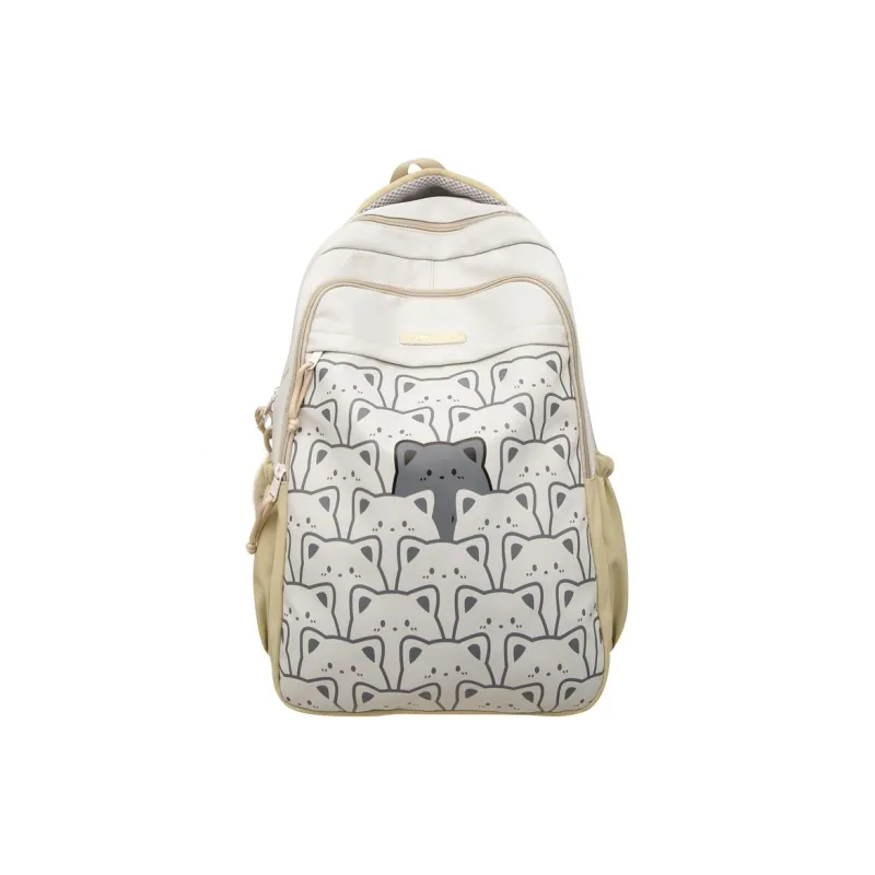 LUVISTRUE Nylon Backpack Regular Unisex Black/Light Green/Blue/Yellow/Dark Green-15