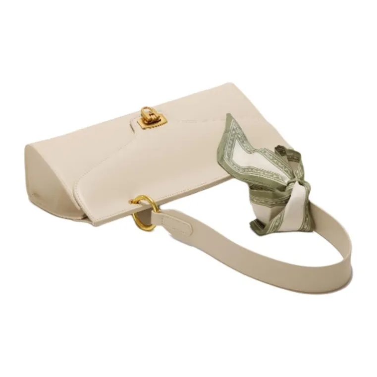GXFMOD Cow Leather Shoulder Bag Large Size Women's Ecru-6