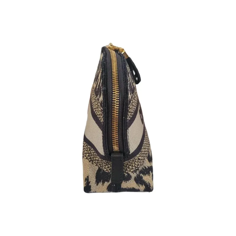 DIOR Canvas Bag Makeup Bag Women's Black & Beige-1