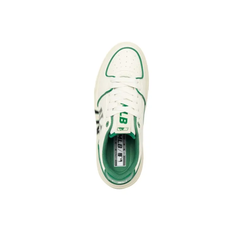 MLB Chunky Anti Slip And Wear Resistant Lightweight Low Top Skateboard Shoes Unisex White Green-2