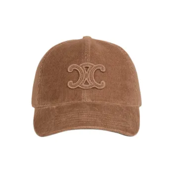 CELINE Triomphe Baseball Cap In Corduroy