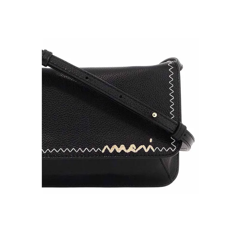 MARNI Logo Embroidered Strapped Mini Shoulder Bag-4