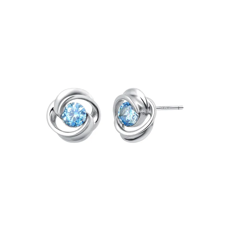 MISS XIA JWY S925 Silver Stud Stud Earrings Women's-0