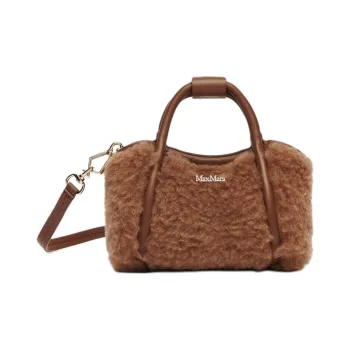 MaxMara Teddy Fabric Shoulder Bag Crossbody Bag Handbag Mini Women's Camel
