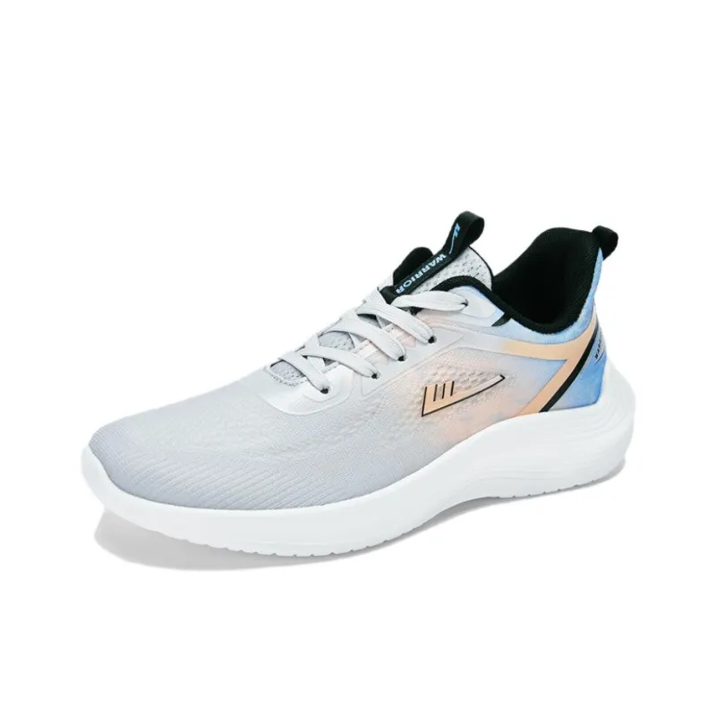 Warrior Non slip Wear resistant Shock Absorption Low Top Casual Running Shoes Men's Gray Orange Blue-2