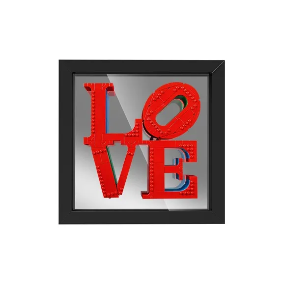 LIGHT YOUR BRICKS Compatibility LEGO 31214 LOVE Artistic Sculpture Wall Mounted Frame Model Accessories-4