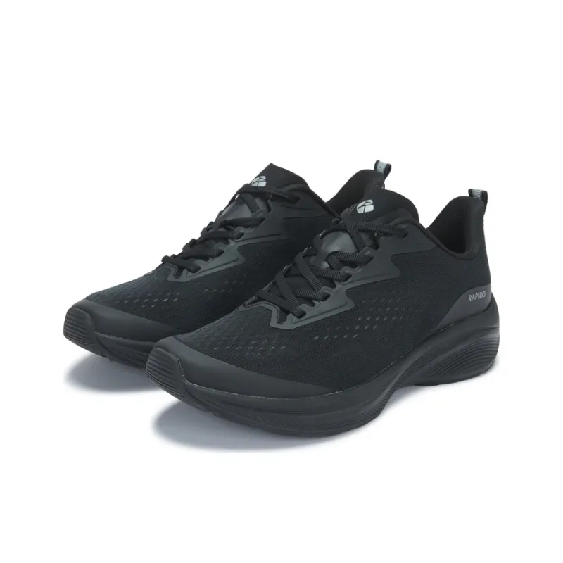 RAPIDO Shock Absorbers Low Top Running Shoes Unisex Black-2