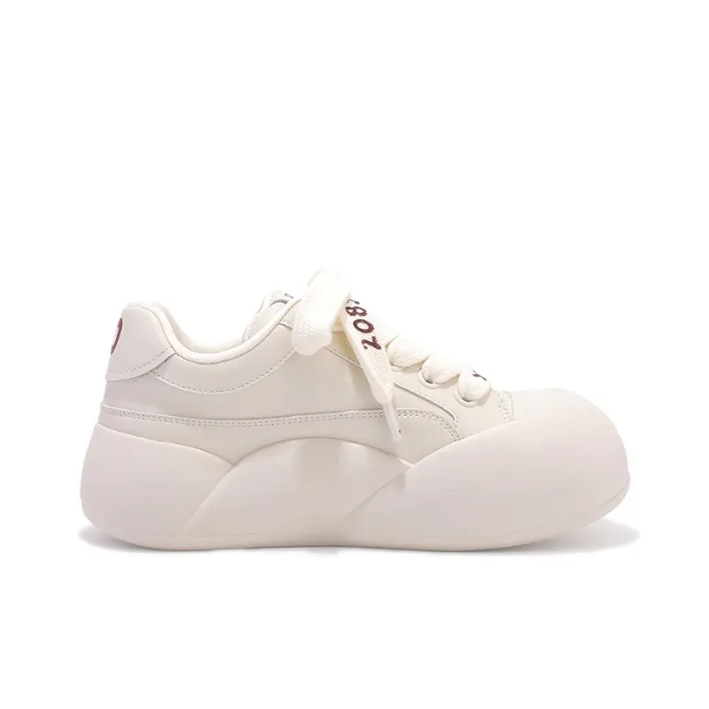 SNXR Slip Resistant Cushioning Abrasion Resistant Low Top Skateboard Shoes Women's Beige-1
