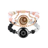 Sun and Moon Phantom Beaded Bracelet: Black Gold 1 Pair
