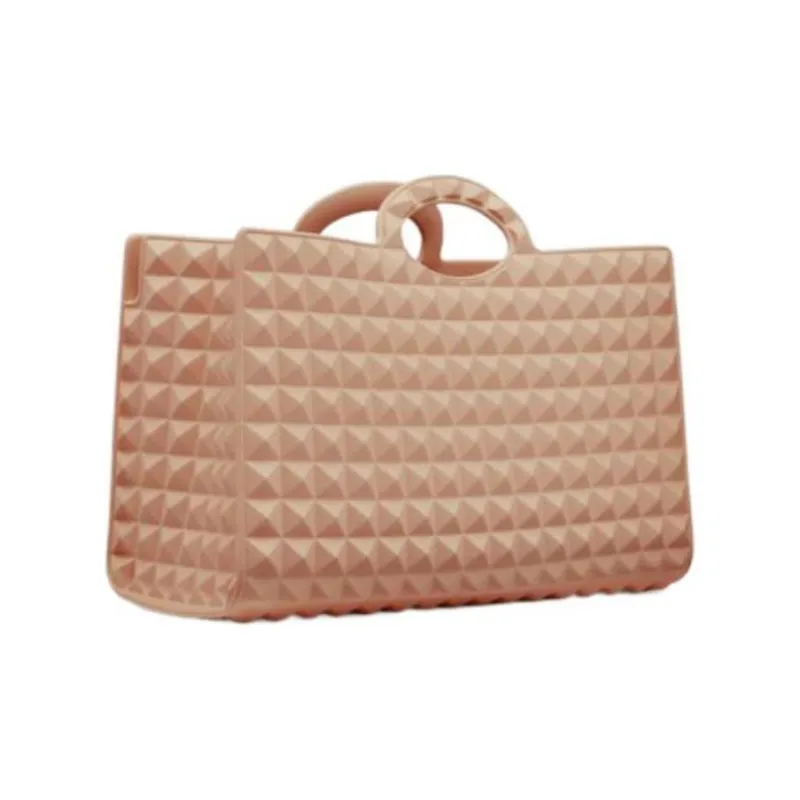 Valentino Rubber Tote Bag, Shopping Bag, Shoulder Bag, Handbag Women's Pink Cinnamon-1