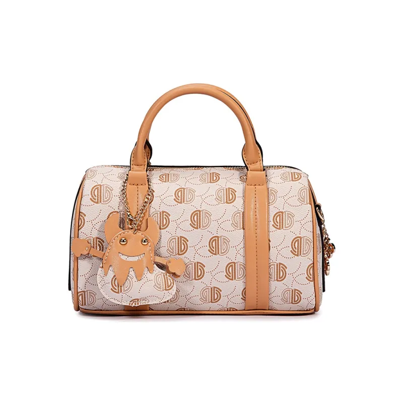 Dubaolu Polyvinyl Chloride Synthetic Leather Shoulder Bag Crossbody Bag Handbag Medium Size Women's Phantom Apricot-1
