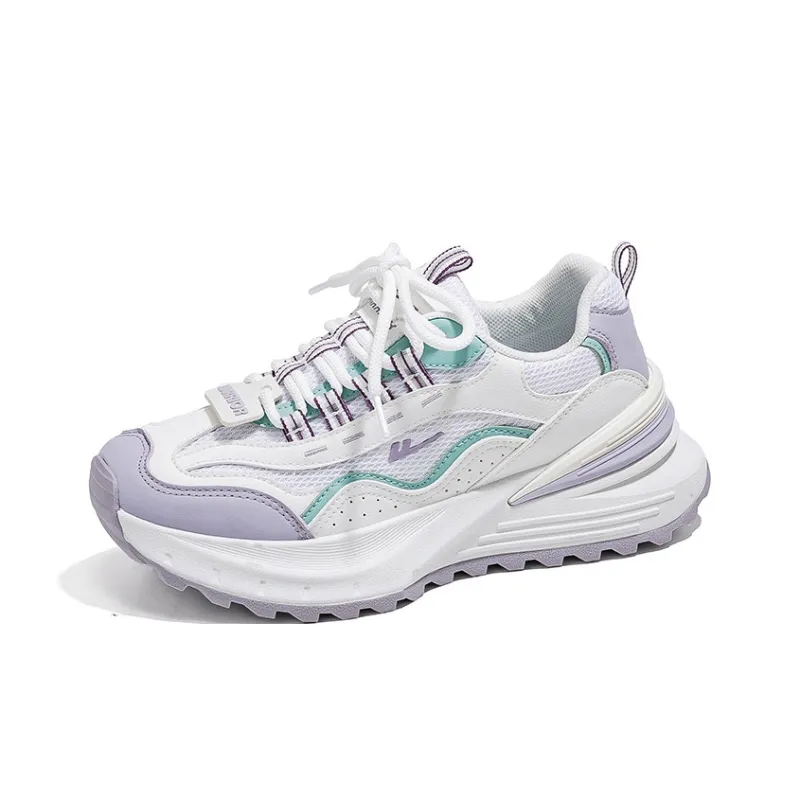 Warrior Moisture Wicking And Breathable Low Top Chunky Sneakers Men's White Rice Purple-1